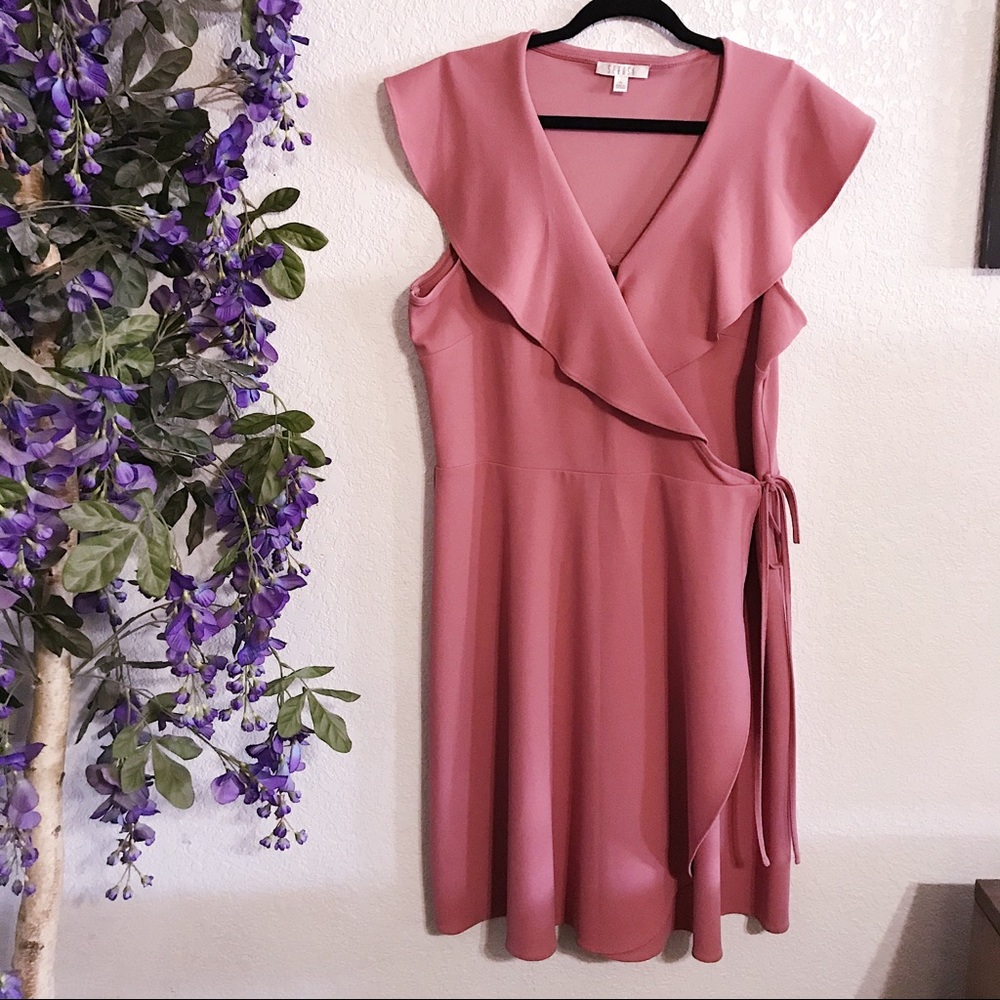 Spense Blush Pink True Wrap Dress SZ 14 EUC